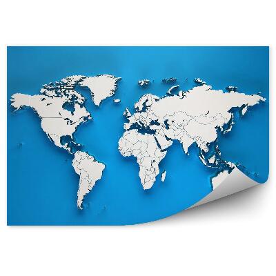 Fototapety Mapa świata na niebieskim tle