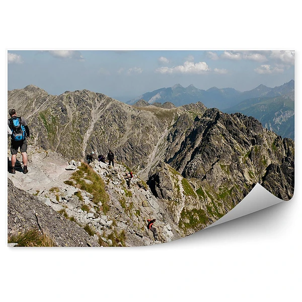 Okleina na ścianę Tatry wysokie krywań niebo chmury ludzie