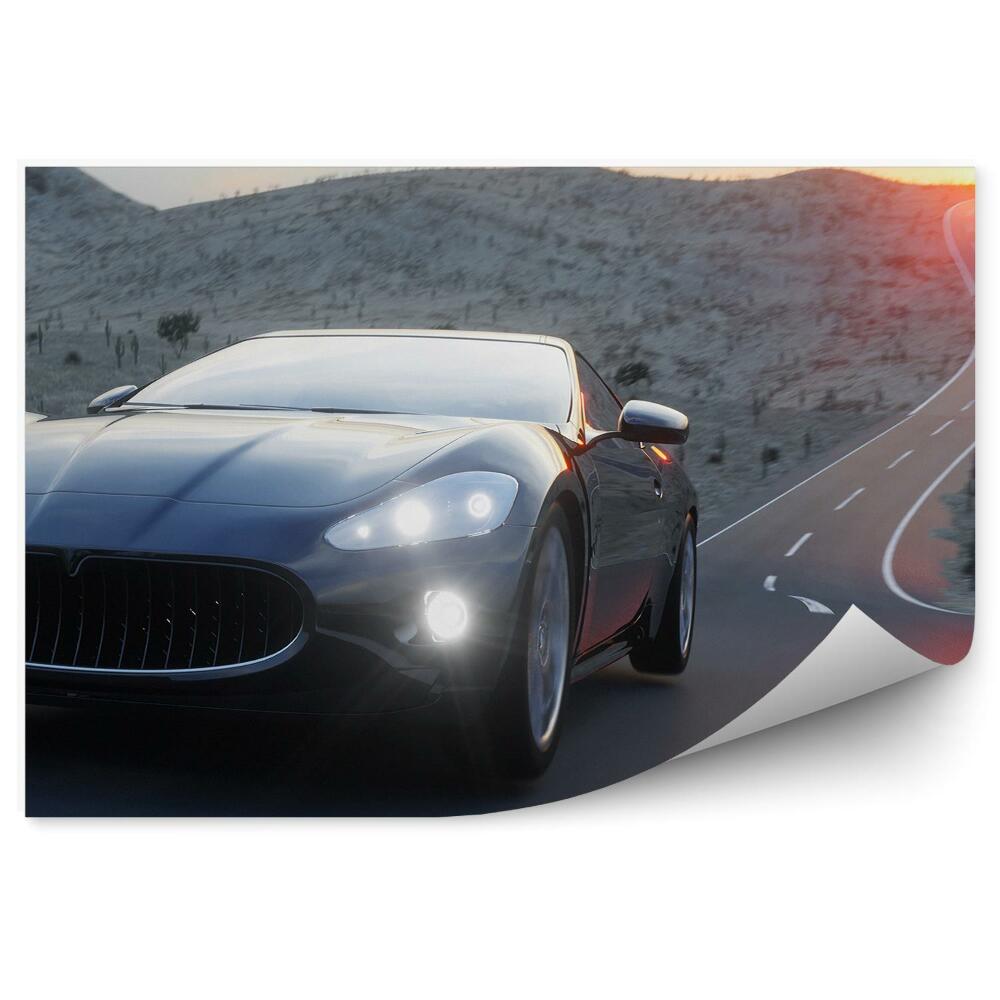 Fotopeta Droga podróż czarne nowoczesne auto