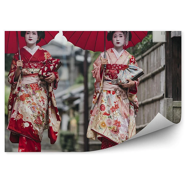 Fotopeta Kobiety parasole deszcz miasto japonia