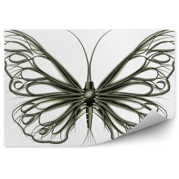 Fototapeta Motyl kable rury steampunk białe tło