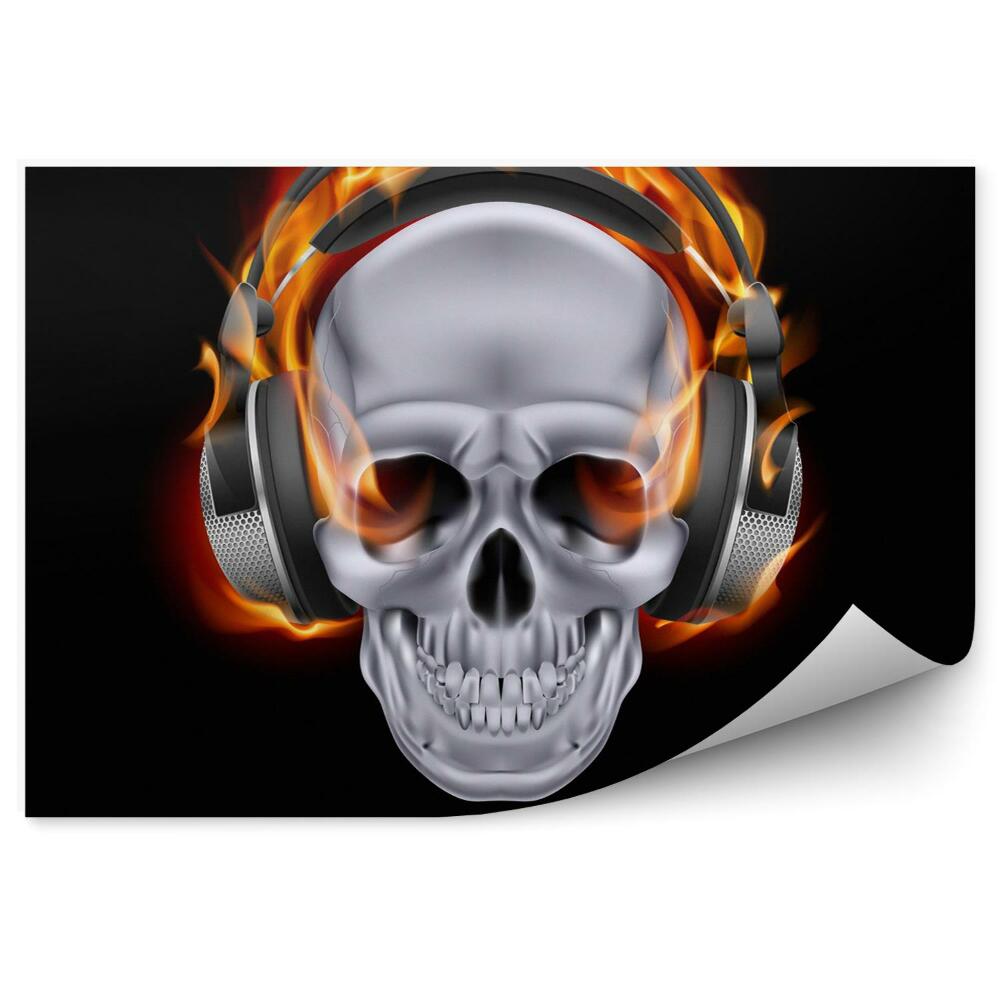 Fototapeta Czaszka w słuchawkach.