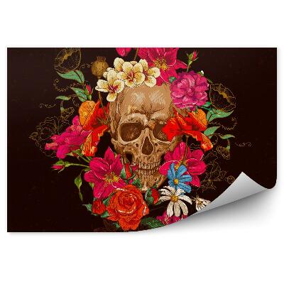 Fototapeta Dzień smierci czaszka i kwiaty