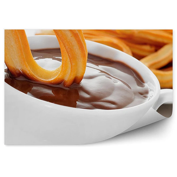 Okleina na ścianę Churros czekolada kubek słodka przekąska wypieki