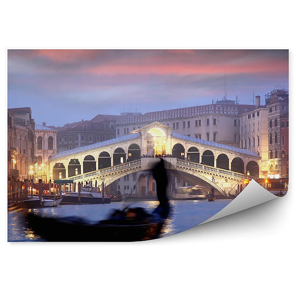 Fototapeta Ruch gondola miasto zmierzch światła