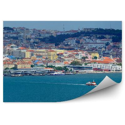 Fototapeta na ścianę budynki wzgórze ocean statek Lizbona