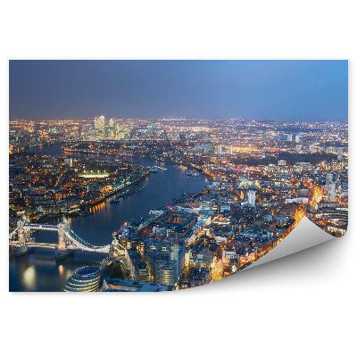 Okleina ścienna widok Londynu z lotu ptaka nocą