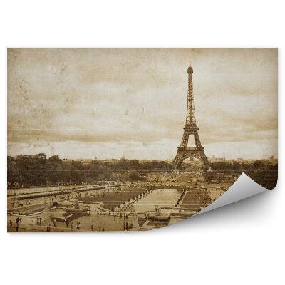 Fototapeta samoprzylepna Stara pocztówka z paryża sepia miasto widok