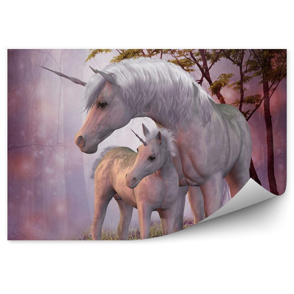 Fototapeta Klacz i źrebię jednorożca