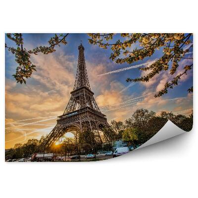 Fototapeta Wieża eiffla przed wschodem słońca w paryżu francja