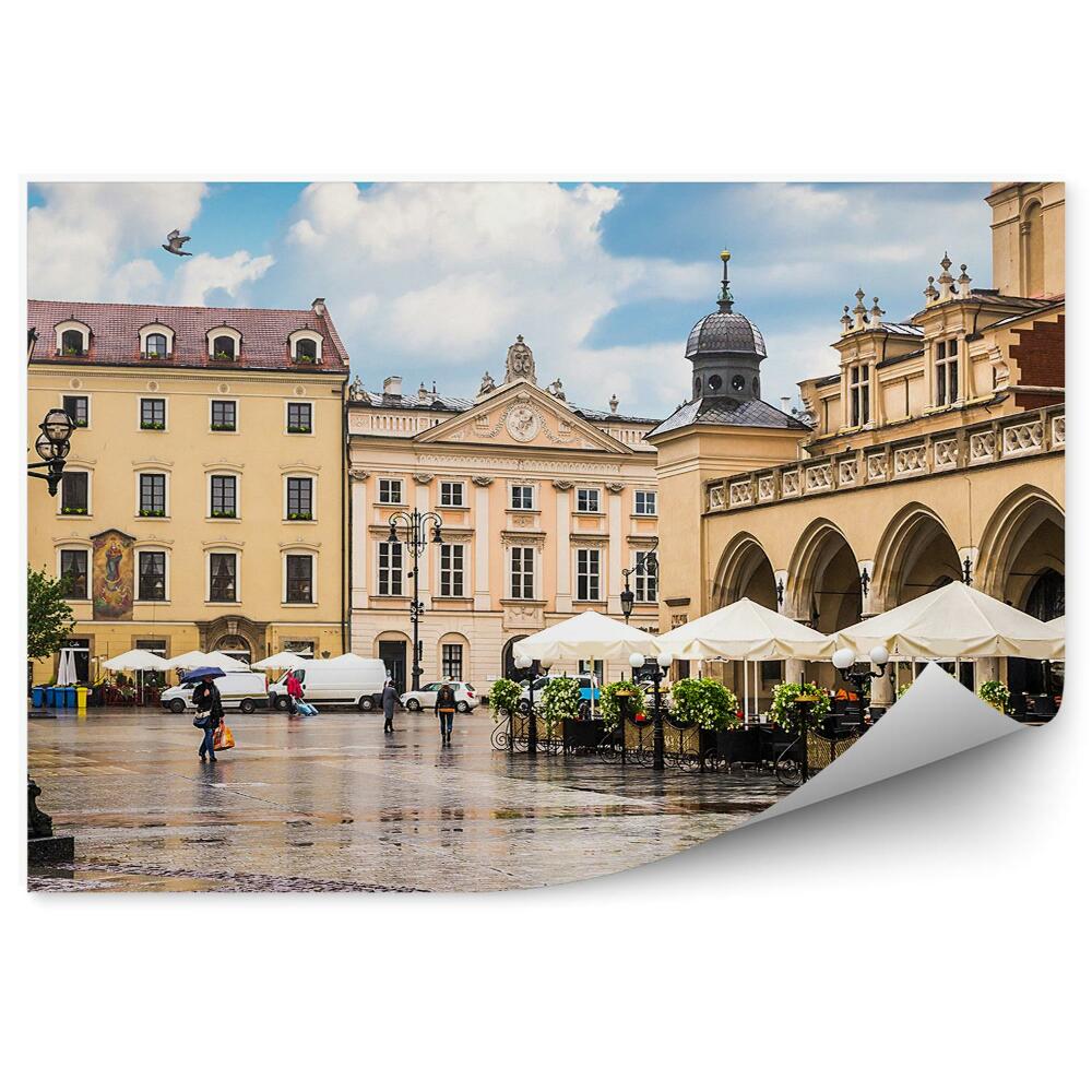 Fototapeta na ścianę sukiennice budynki ludzie lampy Kraków