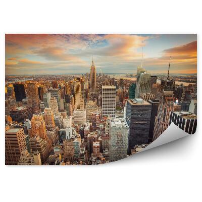 Fototapeta Nowojorski manhattan w promieniach zachodzącego słońca