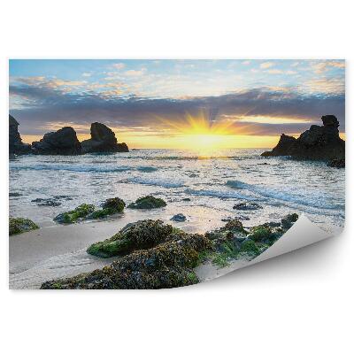 Fototapeta Skały ocean niebo chmury słońce widok