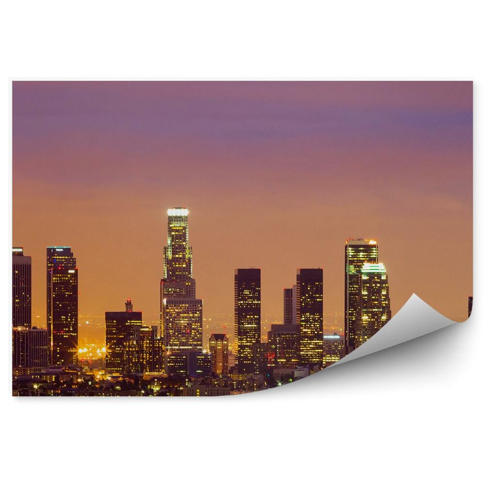 Fototapeta wieżowce Los Angeles światła zachód słońca