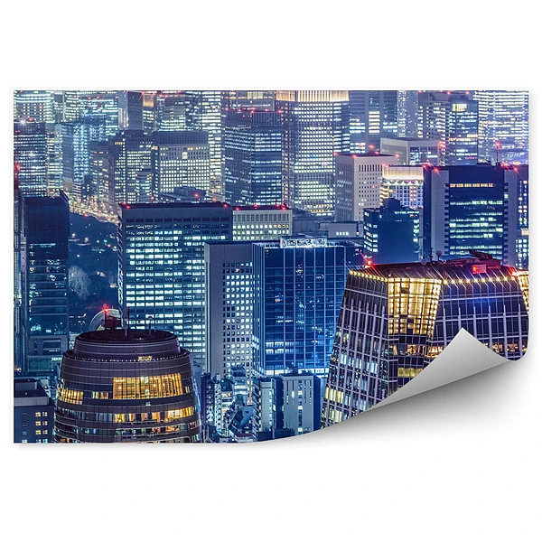Fototapeta Tokio dzielnica biznesowa światła noc