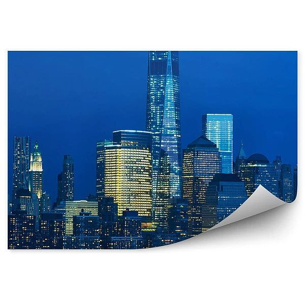 Okleina ścienna Manhattan panorama wieżowce noc światła