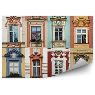 Fototapeta Kolaż z kolorowych okien pradze republika czeska