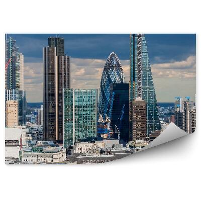 Okleina ścienna budynki wieżowce niebo chmury Londyn
