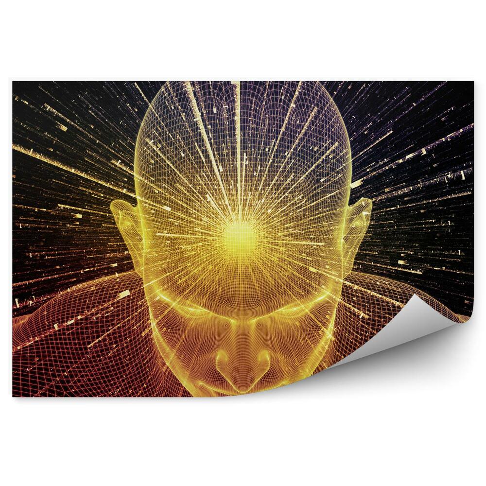 Okleina na ścianę Człowiek myśli promienie