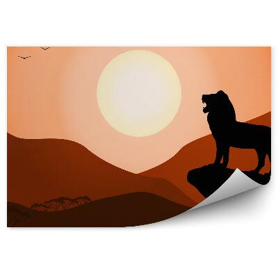 Okleina ścienna Lew król dżungli wzgórza