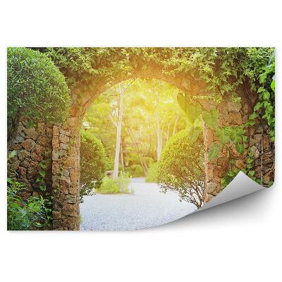 Okleina ścienna Mur porośnięty bluszczem łuk przejście