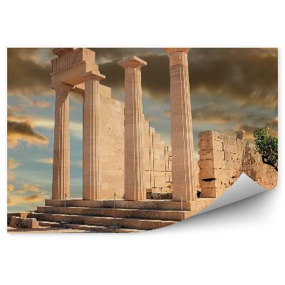 Okleina na ścianę Antyczne ruiny kolumny pochmurne niebo