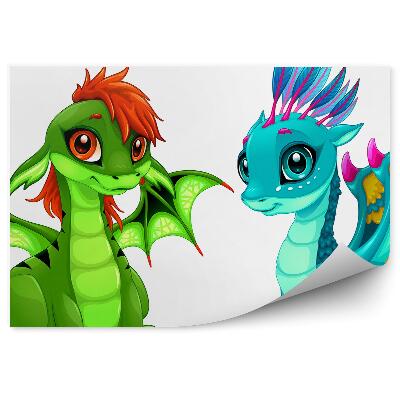 Fototapeta Dwa kolorowe smoczki