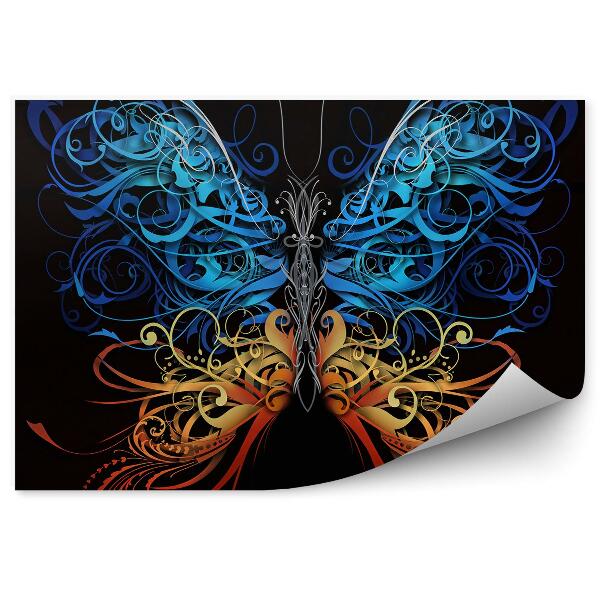 Fototapeta Motyl niebieskie pomarańczowe skrzydła abstrakcja