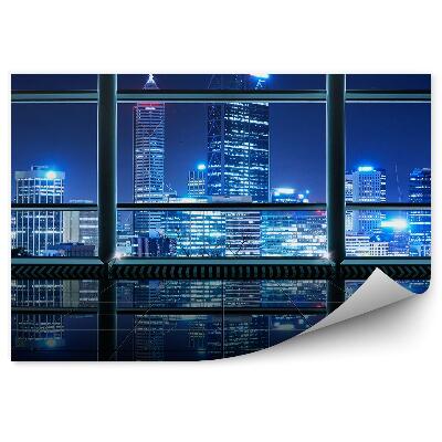 Fototapeta na ścianę Wieżowce budynki światła blask widok za oknem