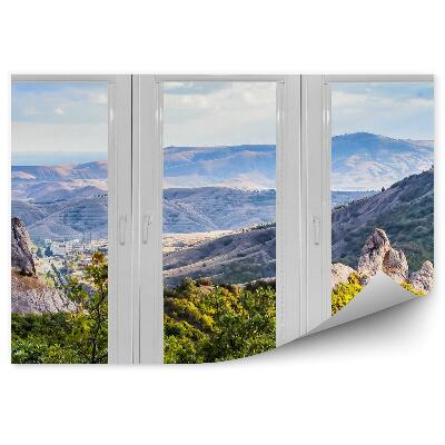 Fototapeta na ścianę Okna z widokiem na góry zieleń drzewa