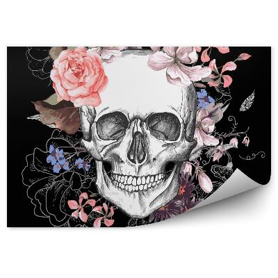 Fototapeta Czaszka i kwiaty