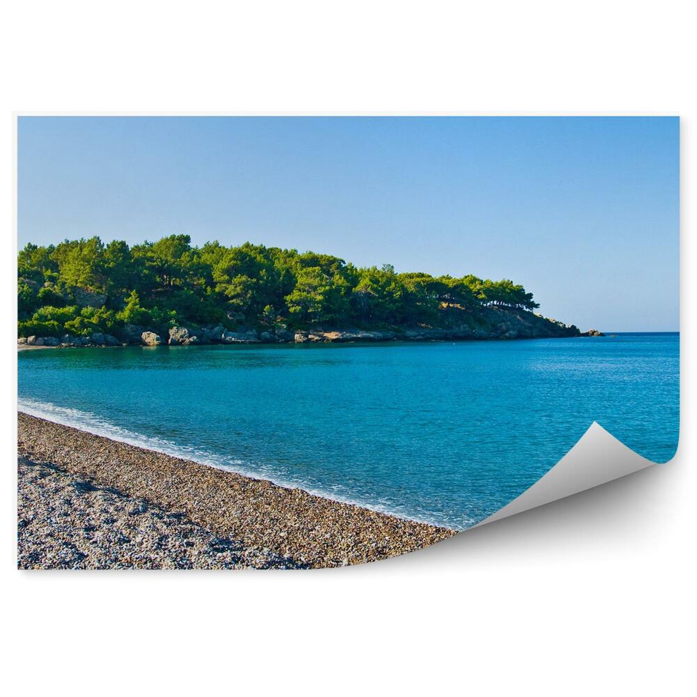 Fototapeta na ścianę Błękitna laguna roślinność żwirek plaża