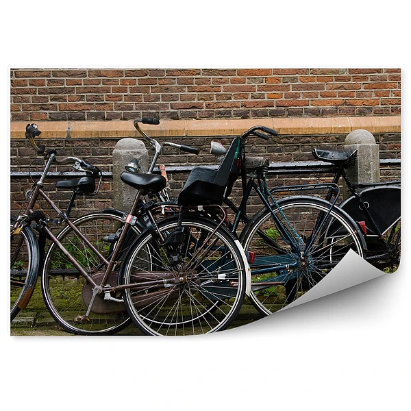 Okleina na ścianę Rowery na ulicy amsterdam