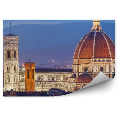 Fototapeta katedra Santa Maria del Fiore budynki plac Michała Anioła Florencja noc