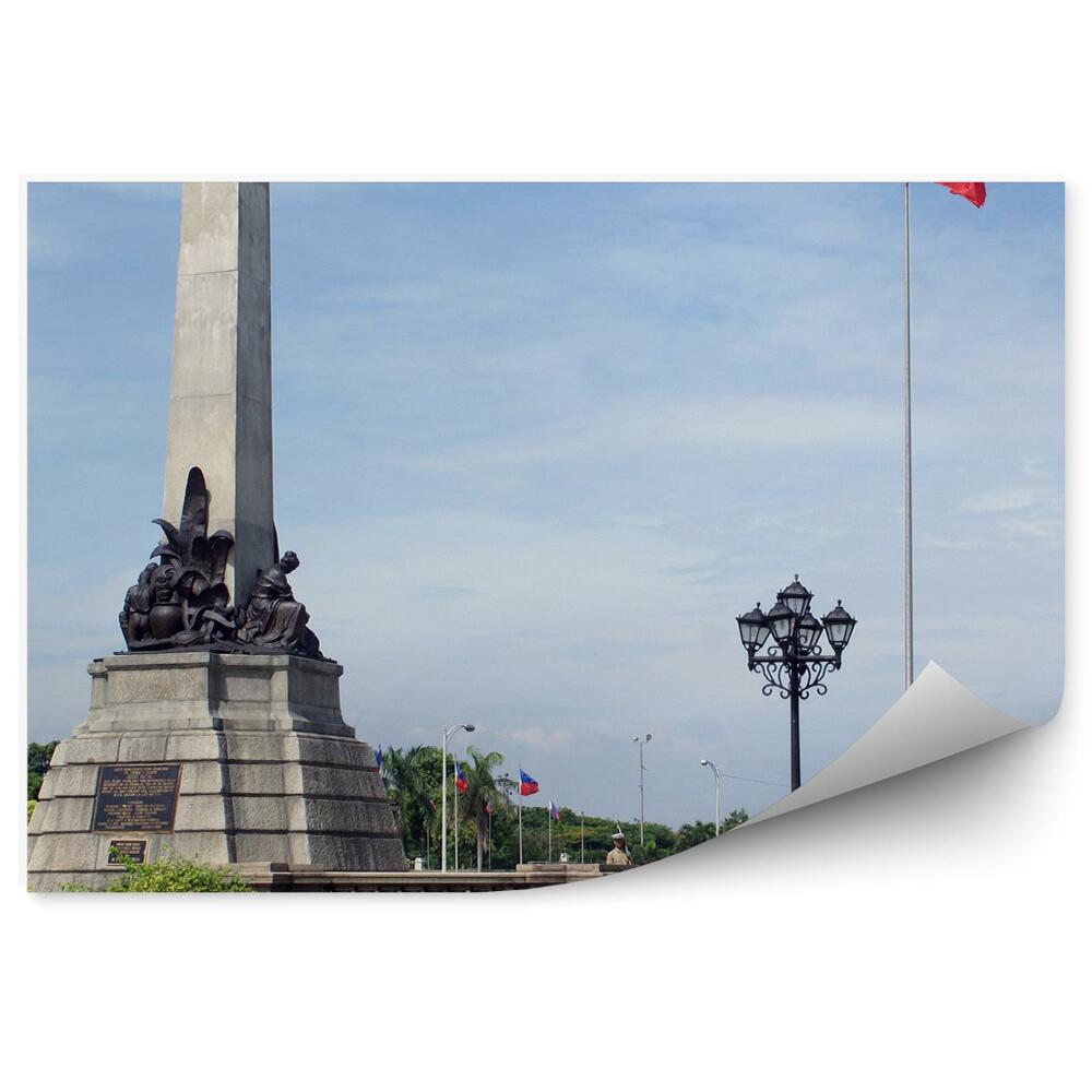 Okleina ścienna Pomnik flagi natura latarnie