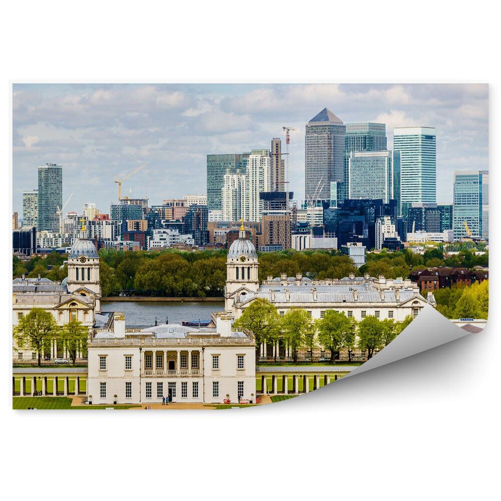 Fototapeta Canary Wharf Greenwich Londyn niebo chmury