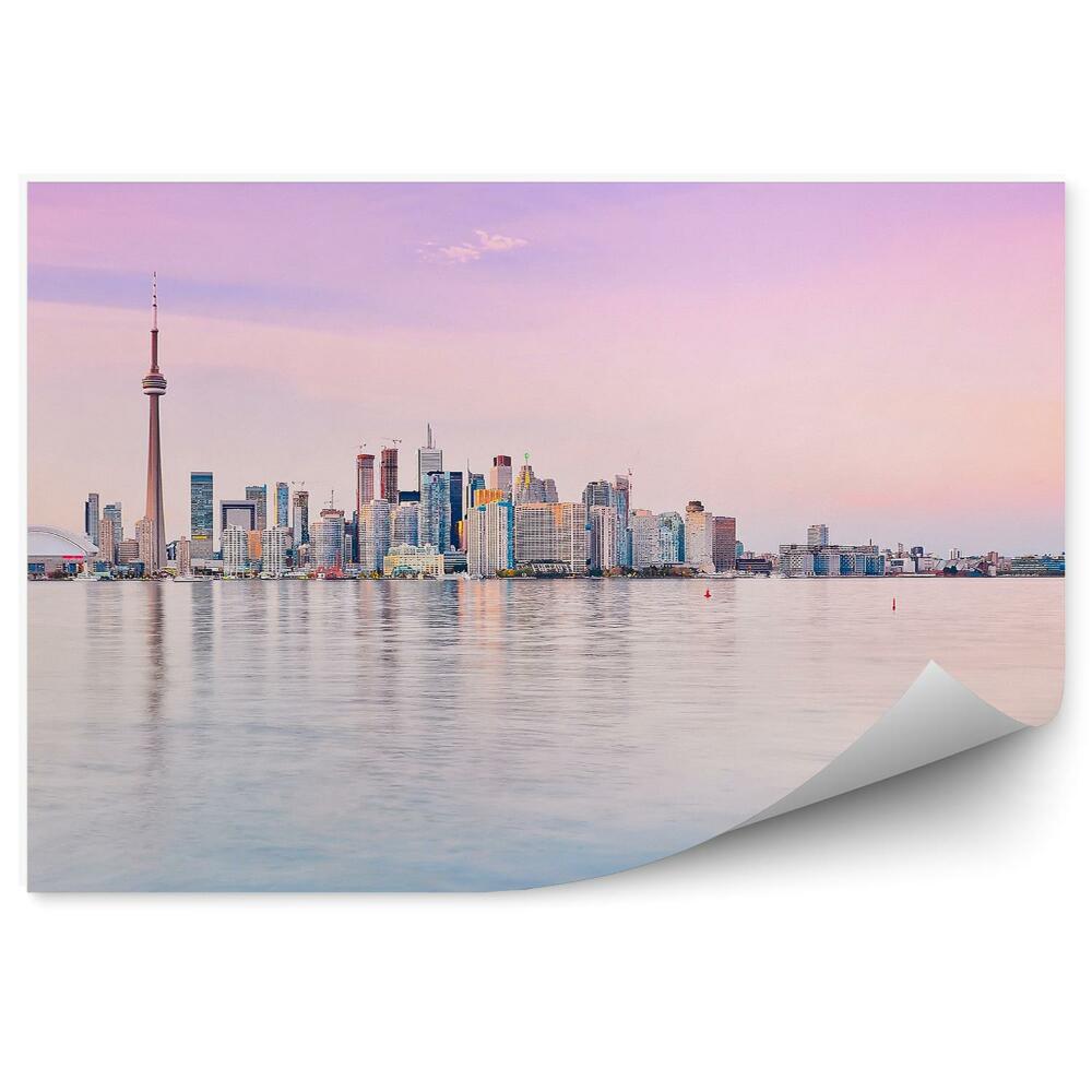 Fototapeta Panorama toronto kalifornia wieża telewizyjna wieżowce ocean niebo zachód słońca
