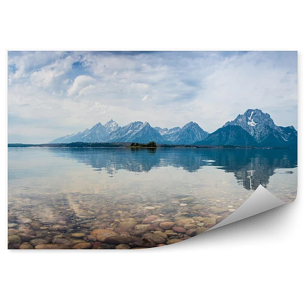 Fototapeta Obicie górskich szczytów w jeziorze