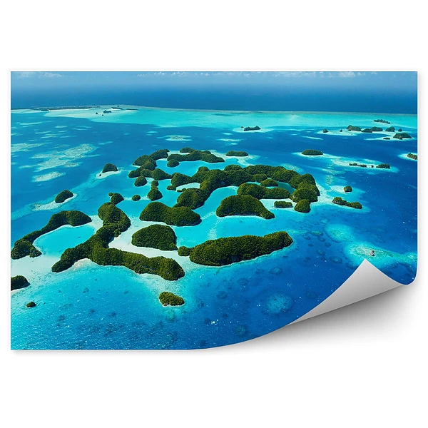 Okleina ścienna Wyspy ocean niebo chmury