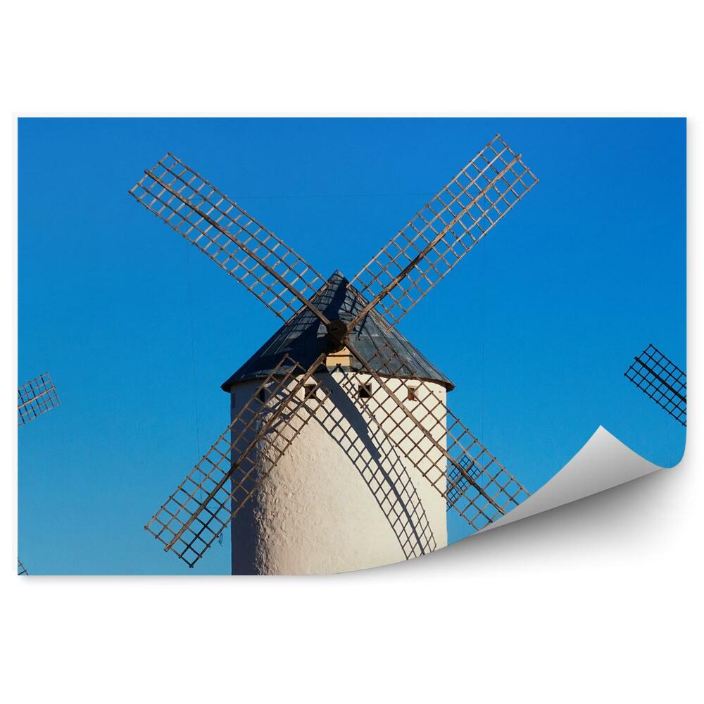 Okleina na ścianę Trzy duże białe wiatraki na tle błękitnego niebo