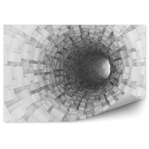 Fototapeta Biało szary tunel 3d