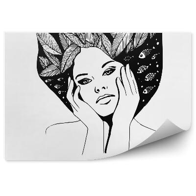 Fotopeta Graficzny portret czarno-białe kobiety