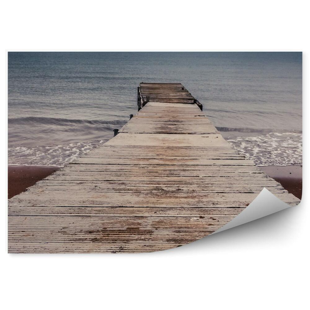 Okleina ścienna Drewniane molo plaża ocean morze niebo chmury