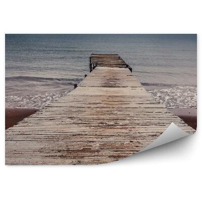 Okleina ścienna Drewniane molo plaża ocean morze niebo chmury