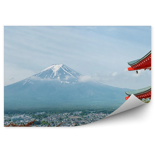 Fototapeta Góra fuji panorama miasta kultura budynki