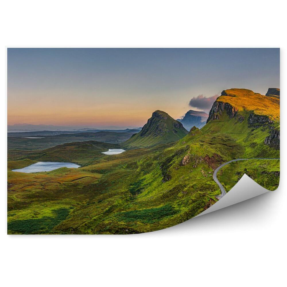 Fototapeta Góry quiraing o zachodzie słońca szkocja