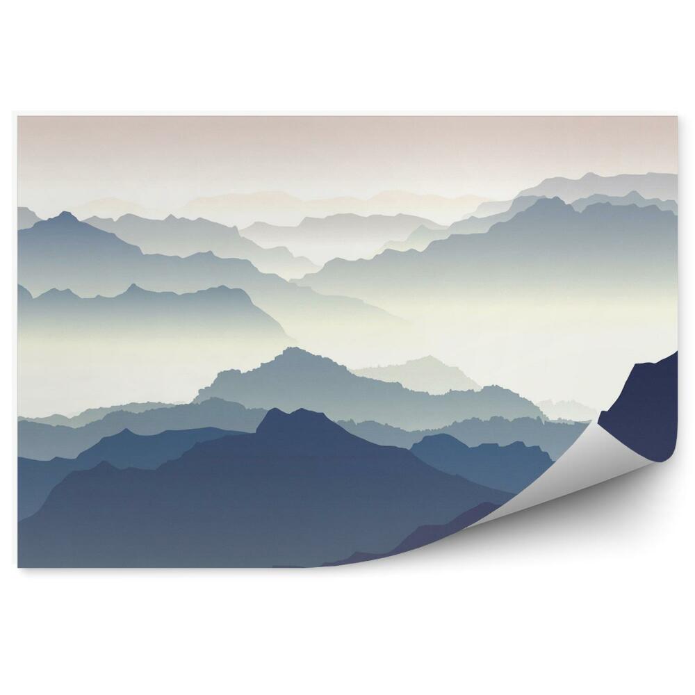 Fototapeta Pozioma ilustracja zmierzchu w górach