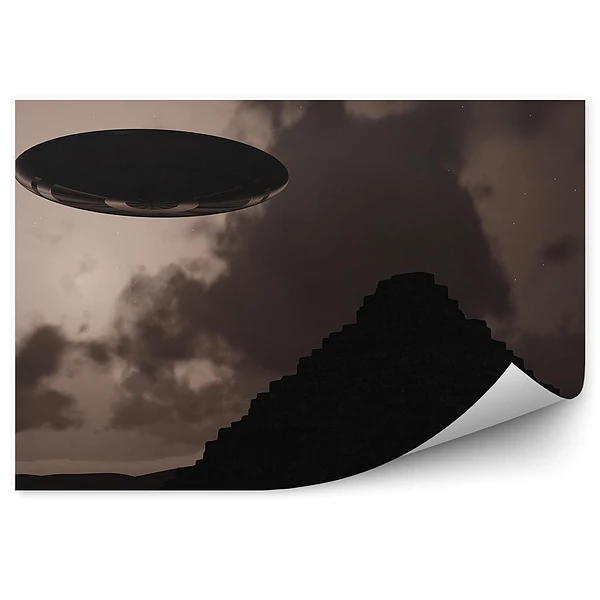 Fototapeta Ufo 3d niebo chmury piramidy mrok