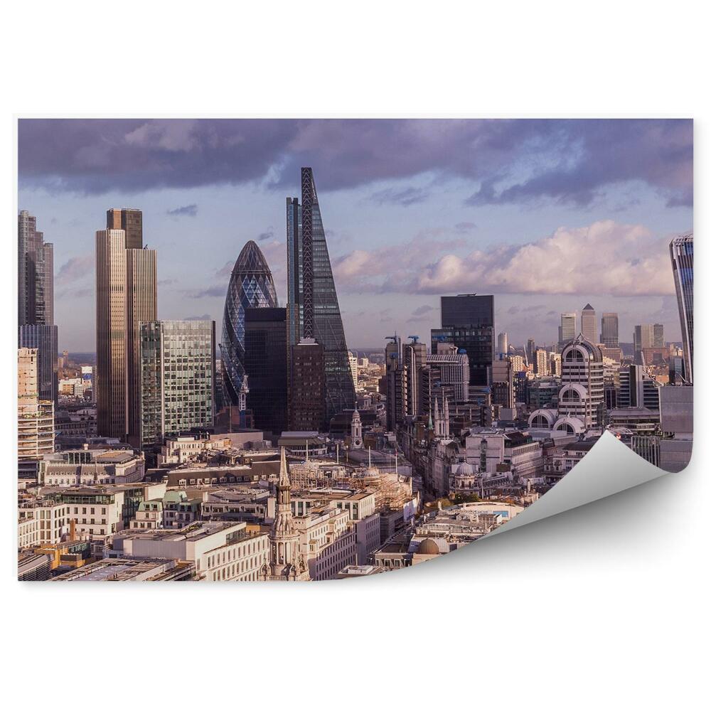 Fototapeta budynki wieżowce niebo chmury Londyn
