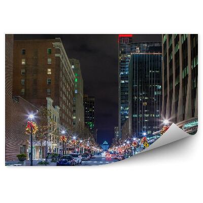 Fototapeta widok z lotu ptaka Nowy Jork samochody wieżowce Boże Narodzenie